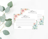 Editable Advice Card Template | Well Wishes for Bride & Groom