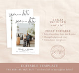 Editable Photo Save the Date Template | Save the Date with Pictures Template