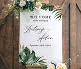 Tropical Greenery Wedding Welcome Sign | Printable Tropical Shower Poster