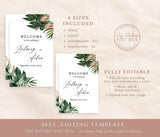 Tropical Greenery Wedding Welcome Sign | Printable Tropical Shower Poster