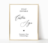 Editable Custom Wedding Sign Template | Minimal Wedding Sign
