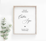 Editable Custom Wedding Sign Template | Minimal Wedding Sign