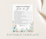 Fiesta Bridal Trivia Editable Game | Succulent Desert Cactus, Customizable Self-Editing Template