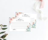 Editable Advice Card Template | Well Wishes for Bride & Groom