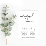 Minimal Rehearsal Dinner Editable Invitation Template | Wedding Rehearsal Invite