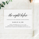 Minimalist Rehearsal Dinner Invitation | The Night Before Invite