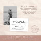 Minimalist Rehearsal Dinner Invitation | The Night Before Invite