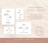 Editable Custom Wedding Sign Template | Minimal Wedding Sign