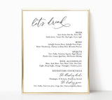 Editable Wedding Bar Sign Template | Wedding Signature Drinks Sign