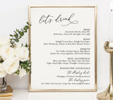 Editable Wedding Bar Sign Template | Wedding Signature Drinks Sign