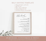 Editable Wedding Bar Sign Template | Wedding Signature Drinks Sign