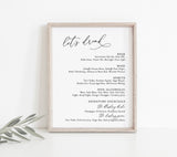 Editable Wedding Bar Sign Template | Wedding Signature Drinks Sign