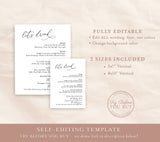 Editable Wedding Bar Sign Template | Wedding Signature Drinks Sign