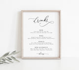 Editable Wedding Bar Sign Template | Minimalist Wedding Drinks Sign