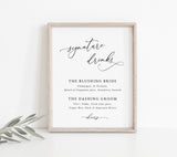 Editable Signature Drinks Sign Template | Minimalist Wedding Bar Sign Template