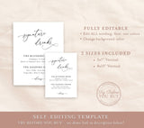 Editable Signature Drinks Sign Template | Minimalist Wedding Bar Sign Template