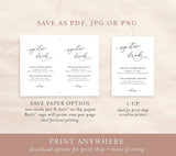 Editable Signature Drinks Sign Template | Minimalist Wedding Bar Sign Template