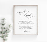 Editable Signature Drinks Sign Template | Minimalist Wedding Bar Sign Template