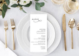 Minimal Wedding Menu Template | Modern Wedding Menu