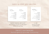 Minimal Wedding Menu Template | Modern Wedding Menu