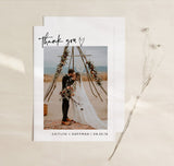 Photo Thank You Card Editable Template | Minimalist Wedding Thank You Card