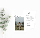Photo Thank You Card Editable Template | Minimal Wedding Thank You Card