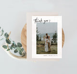 Photo Thank You Card Editable Template | Minimal Wedding Thank You Card