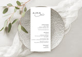 Minimal Wedding Menu Template | Modern Wedding Menu