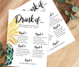 Tropical Bachelorette Drinking Game | Editable Drink If Game
