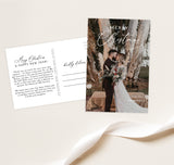 Holiday Photo Postcard Editable Template | Christmas Thank You Wedding Card