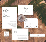 Minimal Wedding Invitation Suite Template | Editable Minimalist Wedding Invite