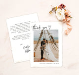 Photo Thank You Card Editable Template | Minimalist Wedding Thank You Card