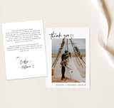 Photo Thank You Card Editable Template | Minimalist Wedding Thank You Card