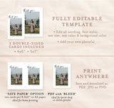 Photo Thank You Card Editable Template | Minimal Wedding Thank You Card
