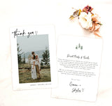 Photo Thank You Card Editable Template | Minimal Wedding Thank You Card