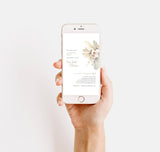 Boho Chic Reception Party Invitation Editable Template | Watercolor Dried Flowers