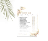 Editable He Said She Said Baby Shower Game | Pampas Grass Palm Fronds