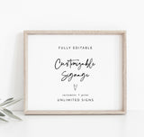 Minimal Custom Sign Template | Customizable Wedding Signage