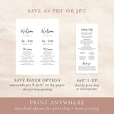 Minimal Wedding Program Template | Printable Order of Service