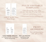 Wedding Welcome Letter & Itinerary Template | Modern Minimalist Wedding Itinerary