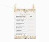 Editable Find the Guest Shower Game Template | Pampas Grass Bridal Shower Game