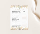 Editable Find the Guest Shower Game Template | Pampas Grass Bridal Shower Game