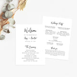 Minimal Wedding Program Template | Printable Order of Service