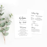 Minimal Wedding Program Template | Printable Order of Service