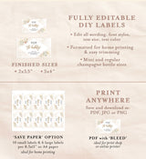 Pop When She Pops Label | Mini Champagne Bottle Label Template