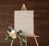 Modern Minimalist Wedding Seating Chart Template | Desert Wedding Seat Chart