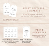 Editable Shower Favor Tag Template | Editable Wedding Favor Tags