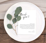 Minimalist Thank You Letter | Wedding Napkin Note