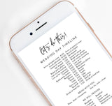 Wedding Party Timeline | Electronic Itinerary