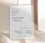 Minimalist Rehearsal Dinner Invitation Template | Minimal Wedding Rehearsal Invite